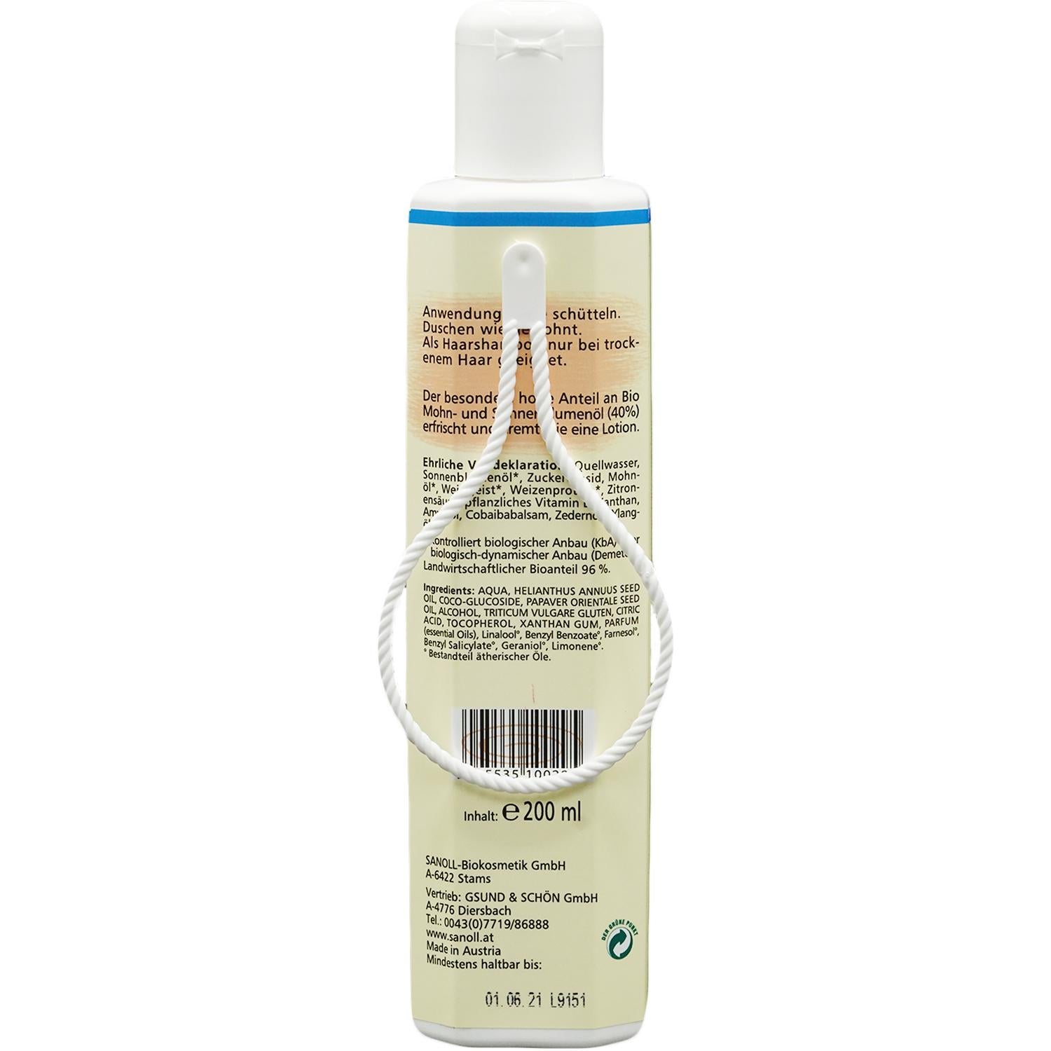 Sanoll Duschöl Mohnblüte 200ml