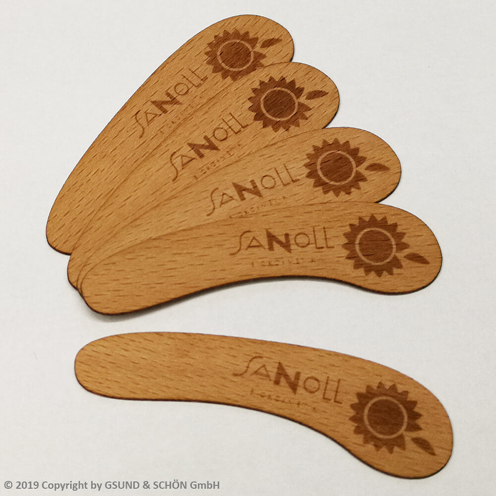 Sanoll Creme-Spatel aus Holz (5er-Pack)