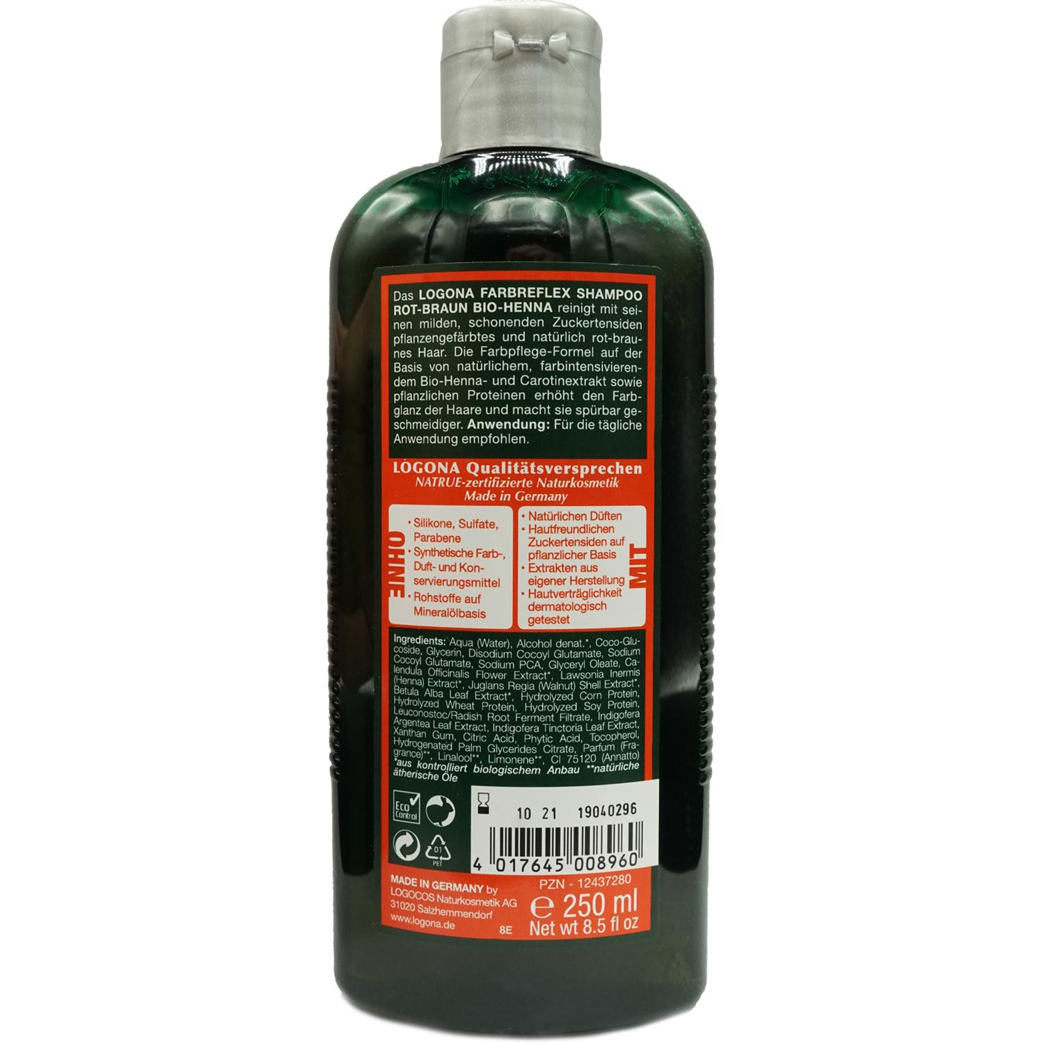 Shampoo Logona 250ml rot-braunes Henna Farbreflex Haar